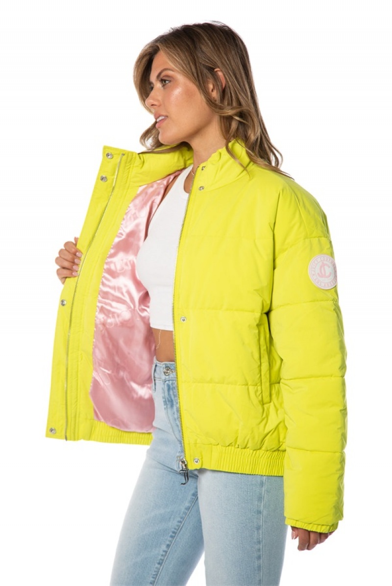 Juicy Couture Monogram Puffer Jacket Svijetlo Zelene | JC-SN651677