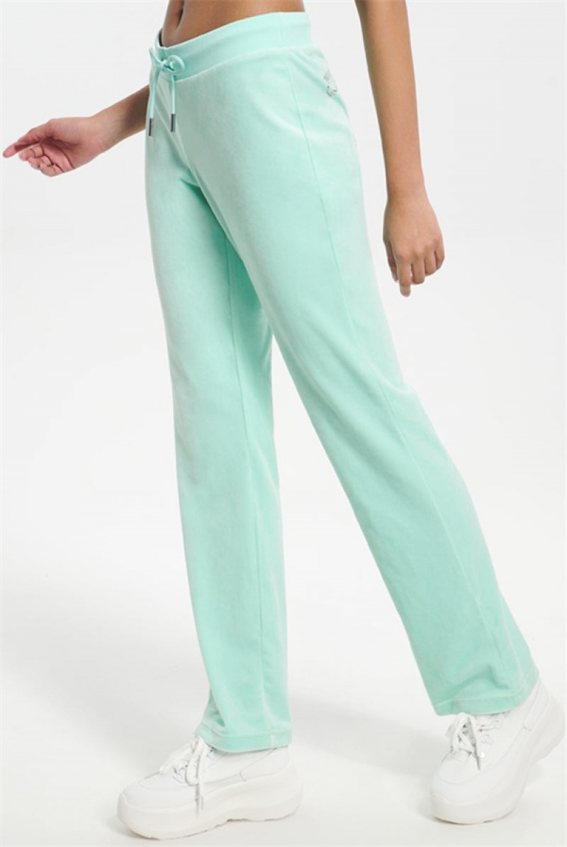 Juicy Couture Og Big Bling Velour Track Pants Menta | JC-SN651601