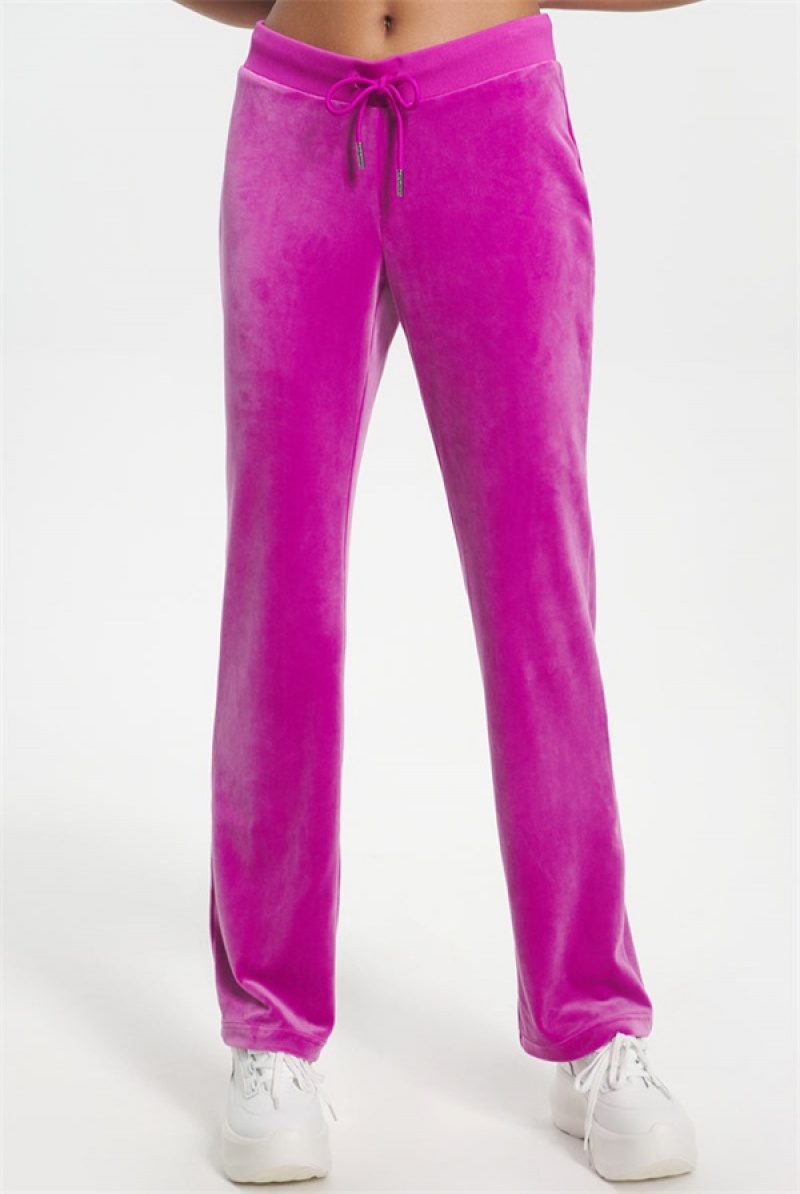 Juicy Couture Og Big Bling Velour Track Pants Ljubičaste | JC-SN651602