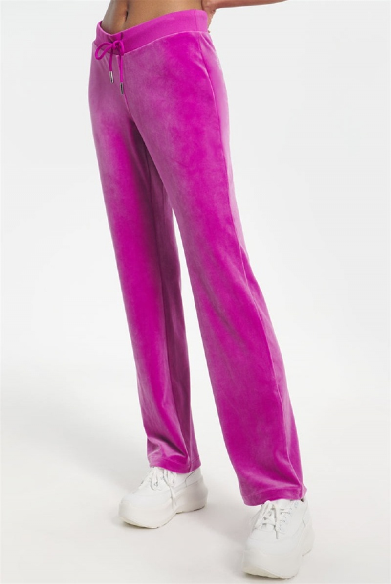 Juicy Couture Og Big Bling Velour Track Pants Ljubičaste | JC-SN651602