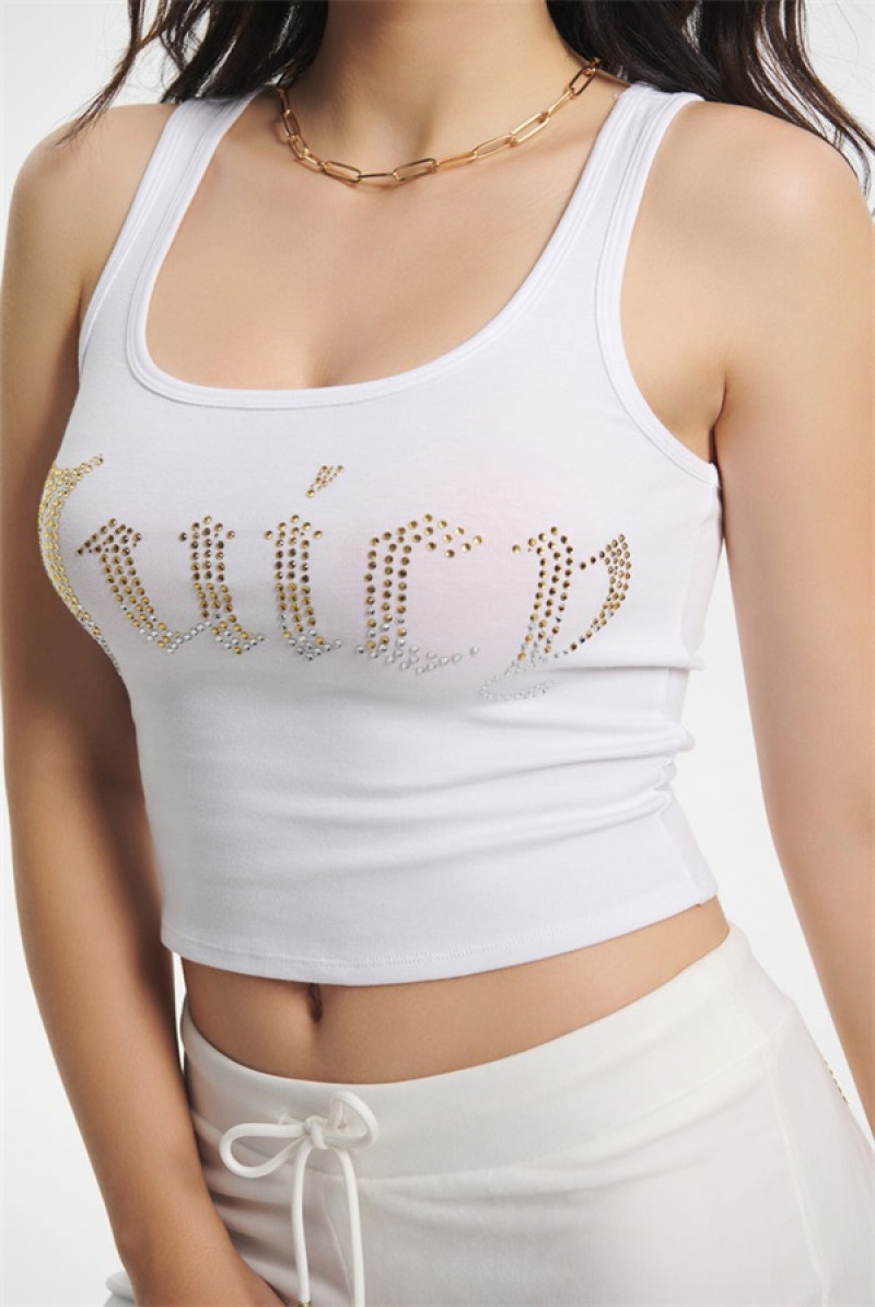 Juicy Couture Ombre Bling Tank Top Bijele | JC-SN651622