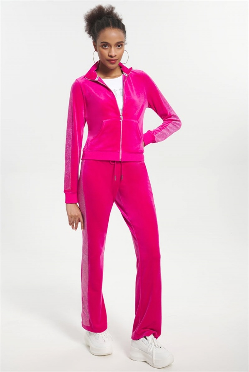 Juicy Couture Ombre Bling Velour Track Pants Roze | JC-SN651604