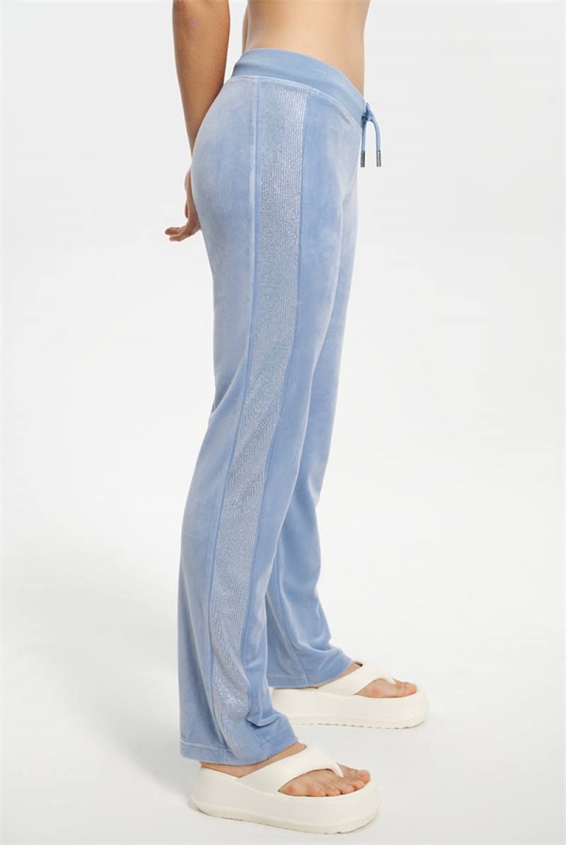 Juicy Couture Ombre Bling Velour Track Pants Plave | JC-SN651607