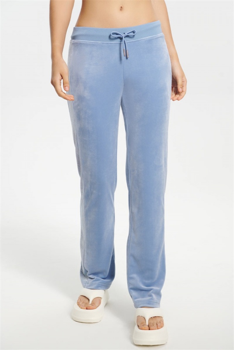 Juicy Couture Ombre Bling Velour Track Pants Plave | JC-SN651607