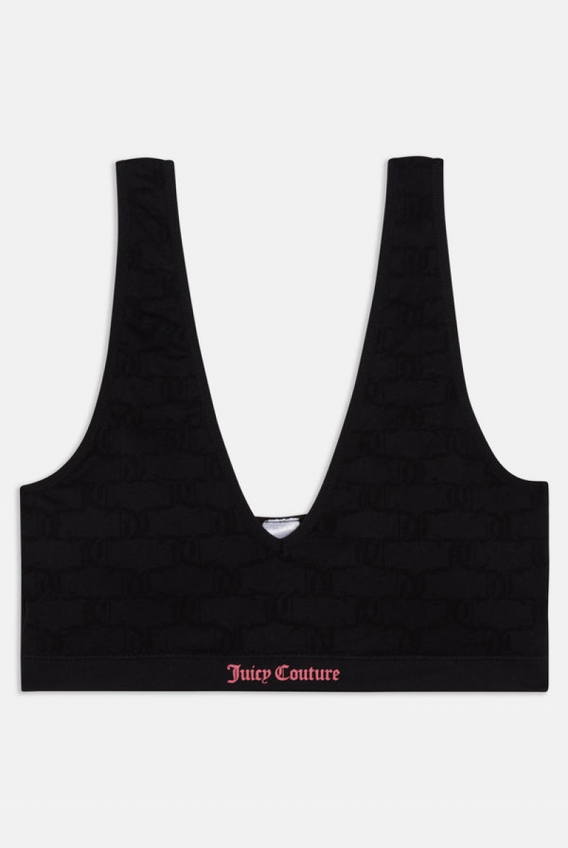 Juicy Couture Pack Of 2 Monogram Seamless Bras Crne | JC-SN652283