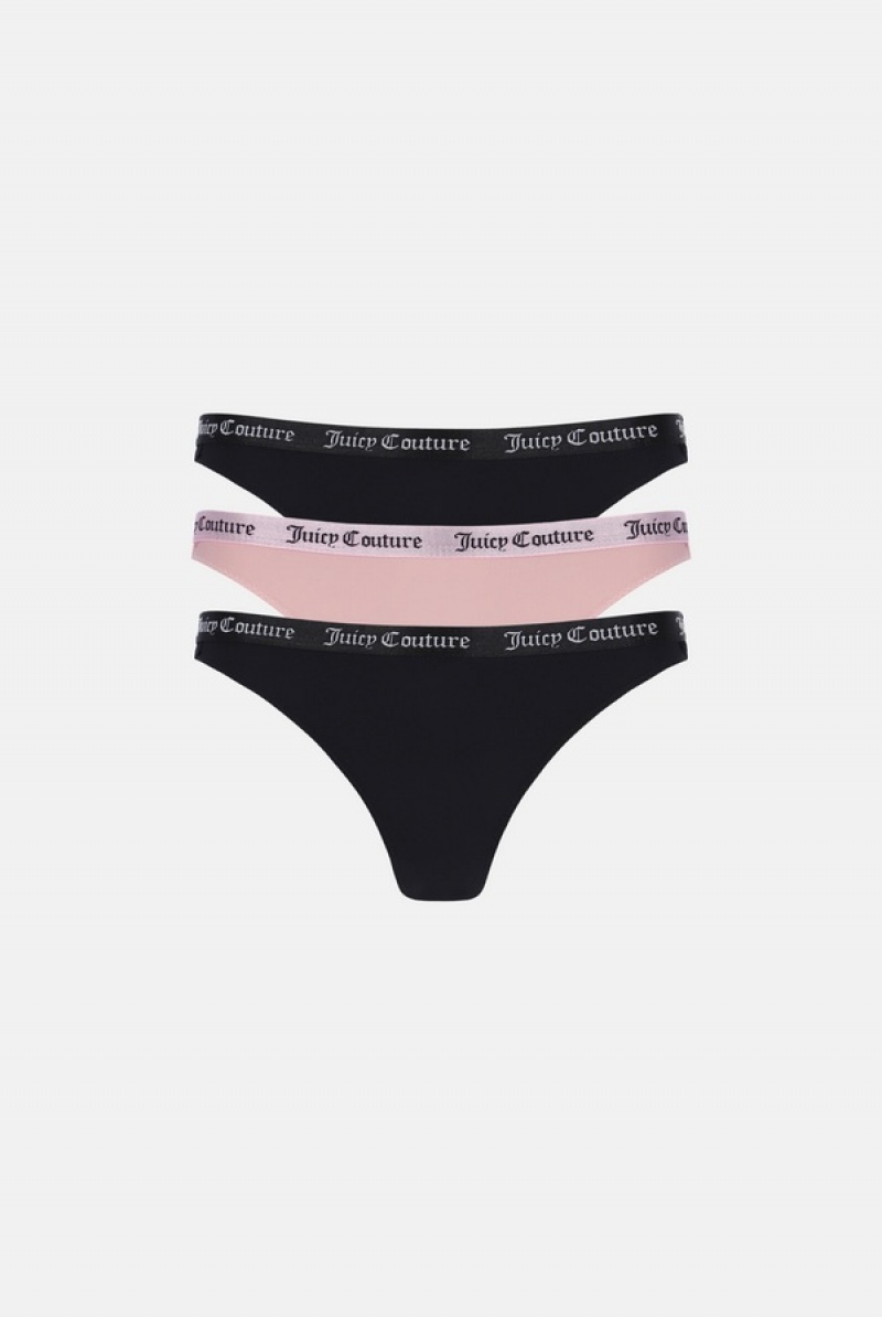 Juicy Couture Pack Of 3 Lace Trim Briefs Visebojne | JC-SN652240