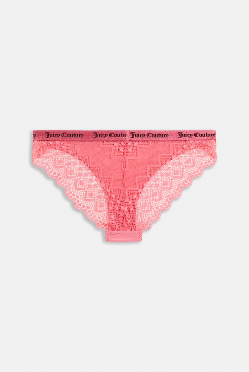 Juicy Couture Pack Of 3 Lace Trim Briefs Roze | JC-SN652282