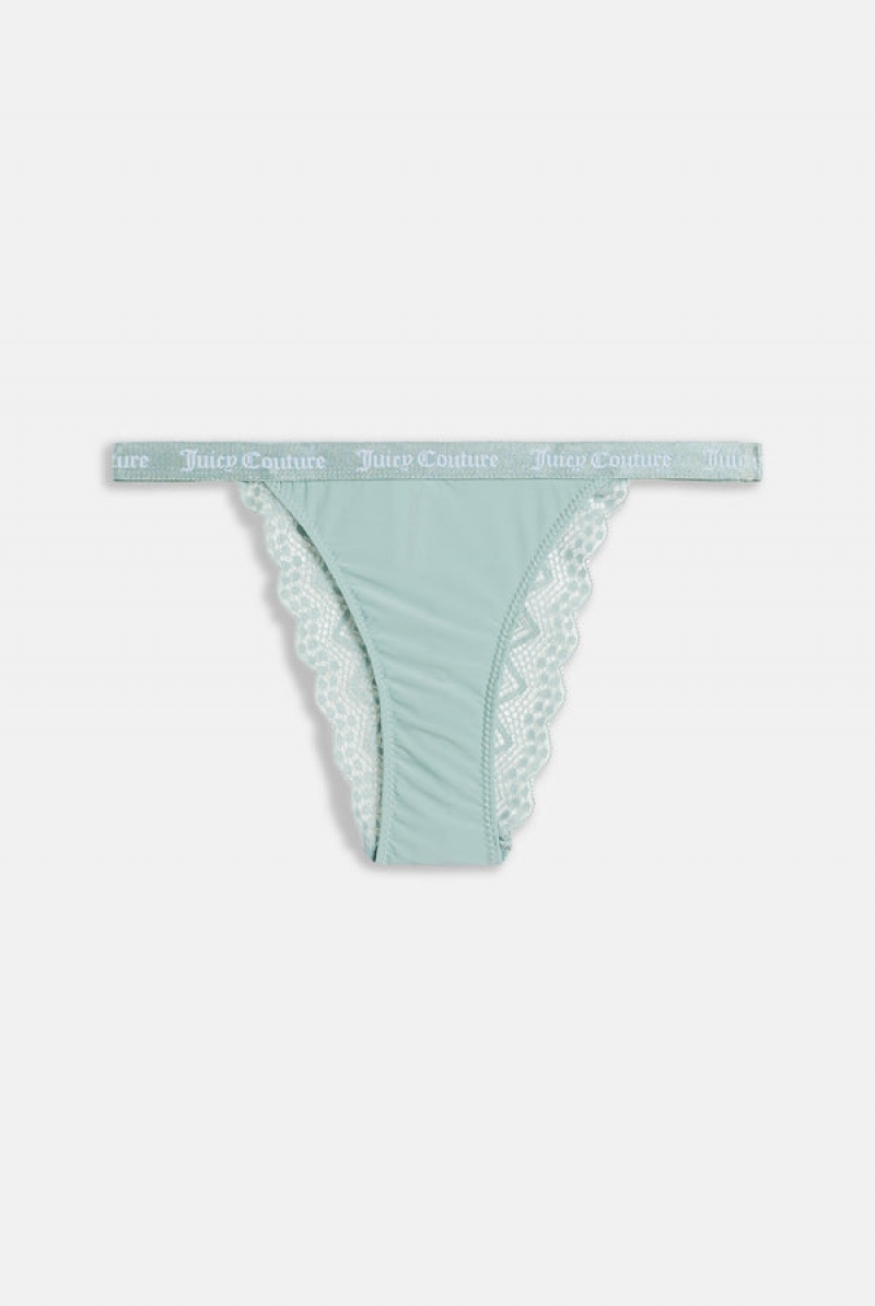 Juicy Couture Pack Of 3 Lace Trim Tanga Thongs Roze | JC-SN652279