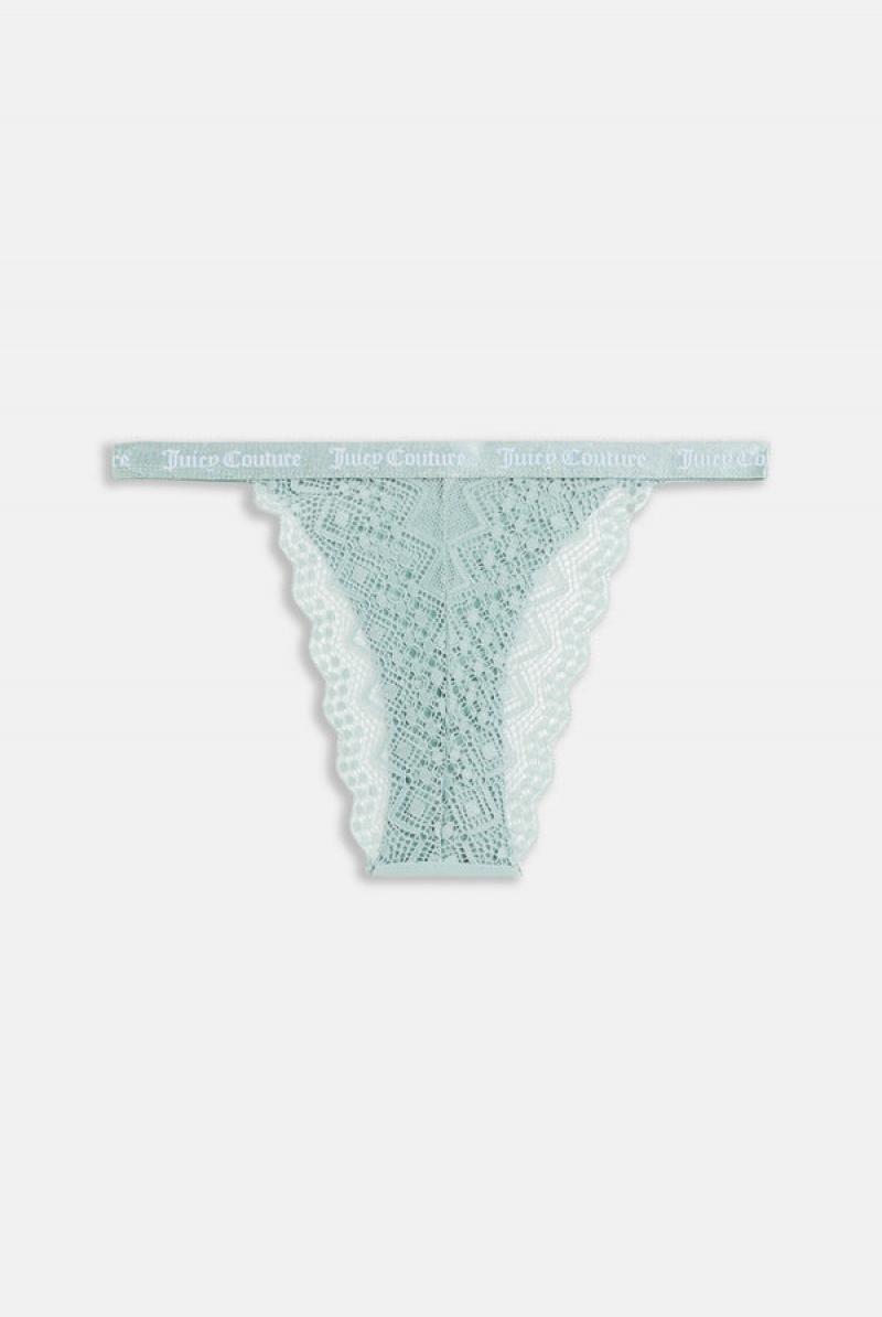 Juicy Couture Pack Of 3 Lace Trim Tanga Thongs Roze | JC-SN652279