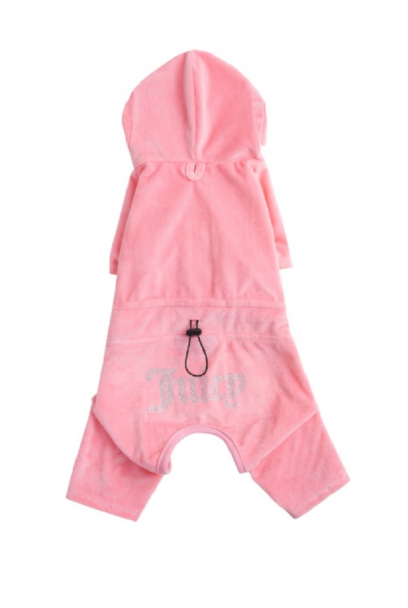 Juicy Couture Pet Velour Tracksuit M/L Roze | JC-SN652310