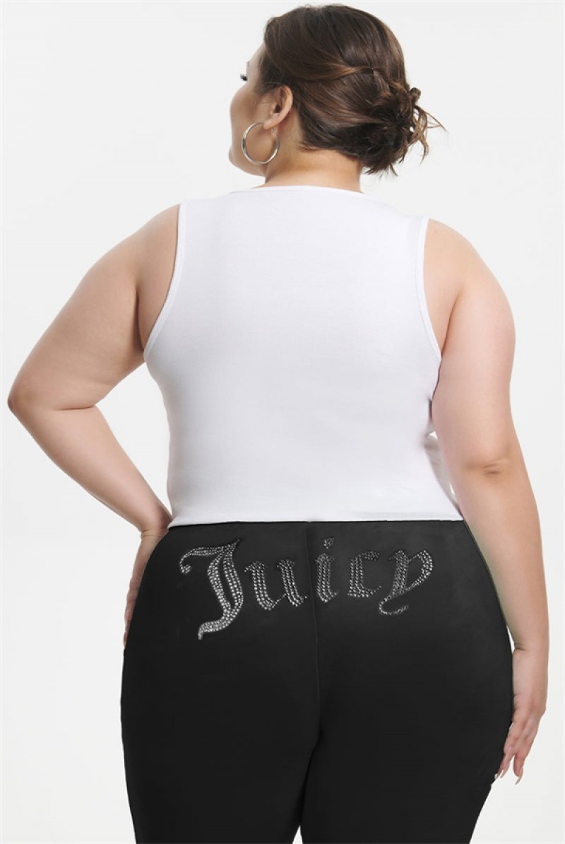 Juicy Couture Plus-size Ombre Bling Tank Top Bijele | JC-SN651621