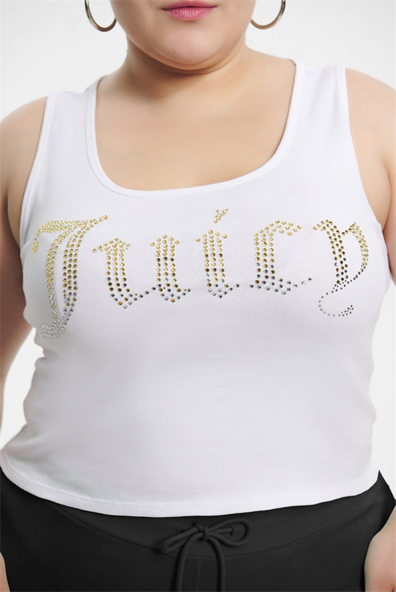 Juicy Couture Plus-size Ombre Bling Tank Top Bijele | JC-SN651621