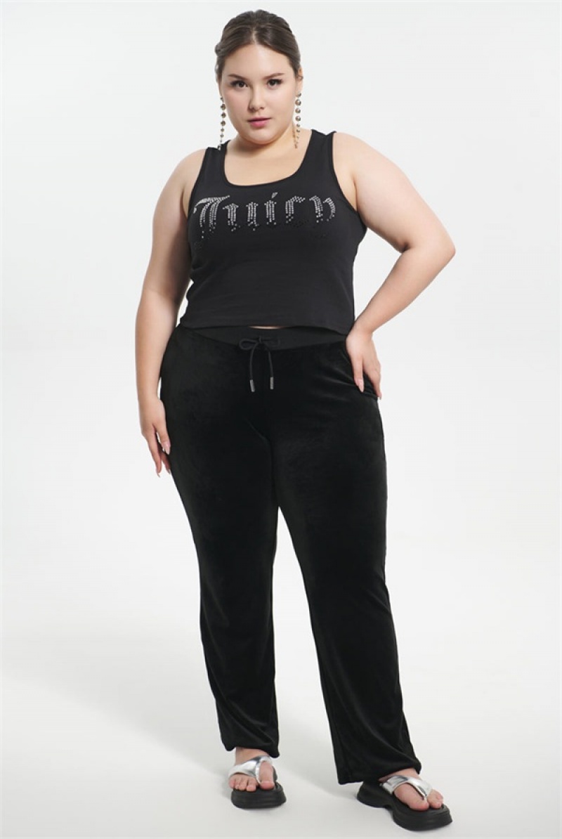 Juicy Couture Plus-size Ombre Bling Tank Top Crne | JC-SN651626