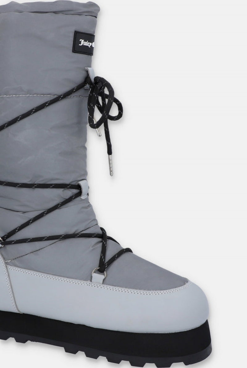 Juicy Couture Reflective Tall Snow Boot Sive | JC-SN652198