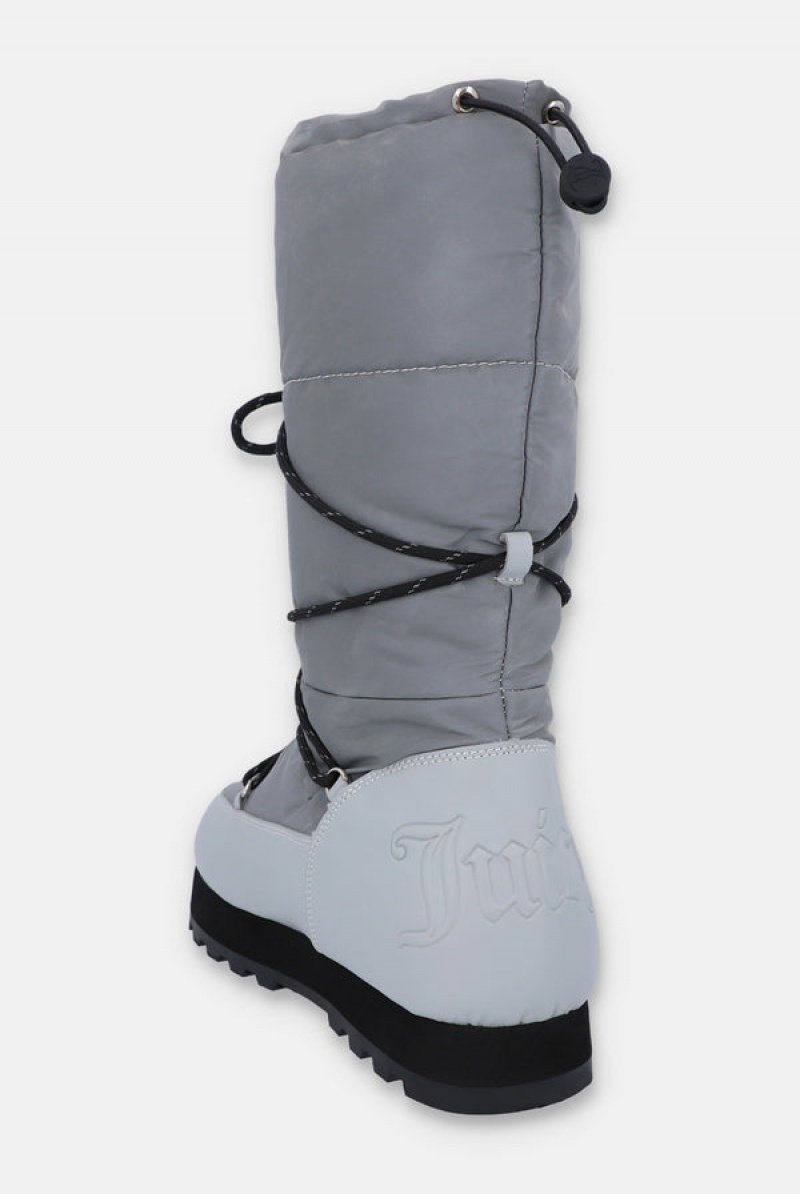 Juicy Couture Reflective Tall Snow Boot Sive | JC-SN652198