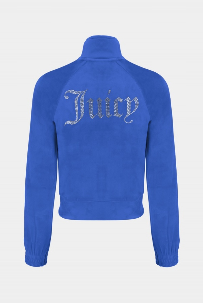 Juicy Couture Regatta Velour Diamante Tracktop Plave | JC-SN652058