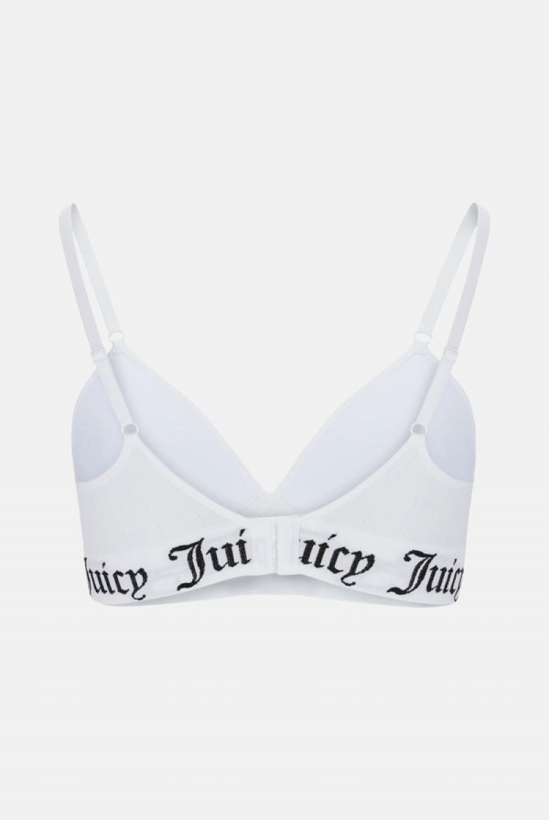 Juicy Couture Seamless Rib Moulded Cup Triangle Bra Bijele | JC-SN652236