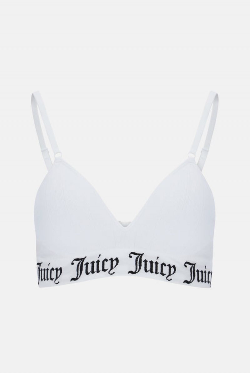 Juicy Couture Seamless Rib Moulded Cup Triangle Bra Bijele | JC-SN652236