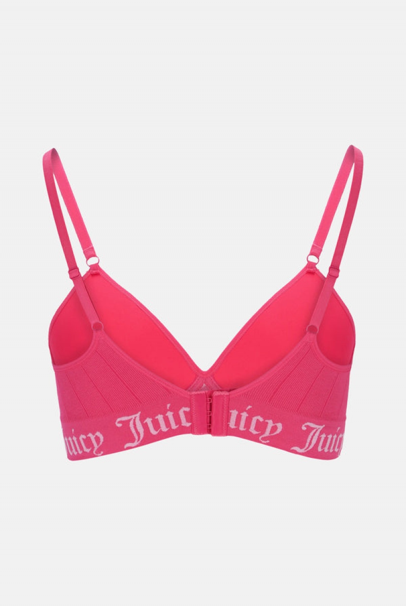 Juicy Couture Seamless Rib Moulded Cup Triangle Bra Roze | JC-SN652237