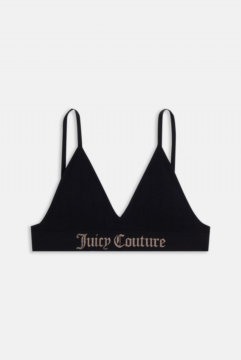 Juicy Couture Seamless Rib Triangle Set Crne | JC-SN652281