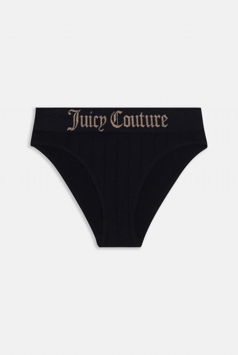 Juicy Couture Seamless Rib Triangle Set Crne | JC-SN652281