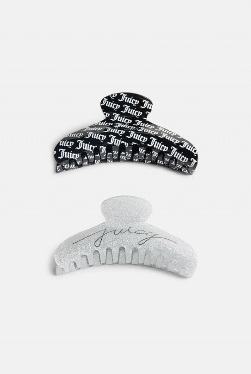 Juicy Couture Set Of 2 Juicy Claw Hair Clips Crne | JC-SN652337