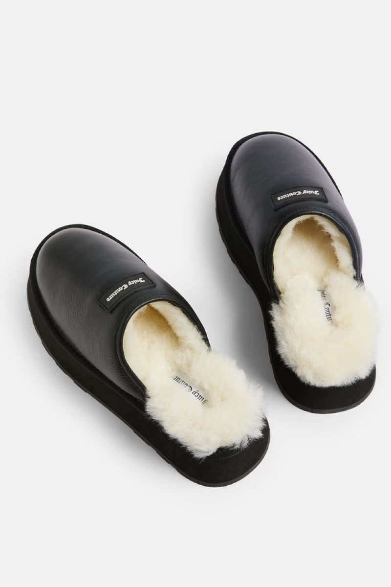 Juicy Couture Sheepskin Shearling Clog Crne | JC-SN652194