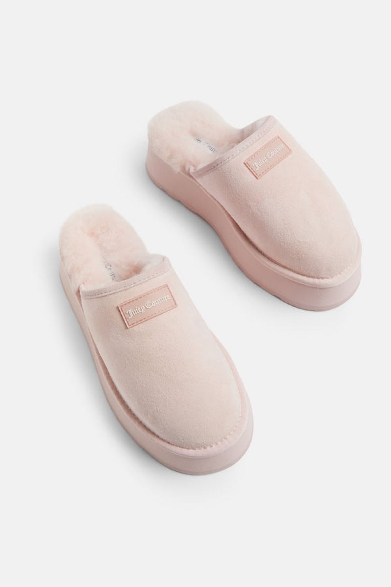 Juicy Couture Sheepskin Shearling Clog Roze | JC-SN652195