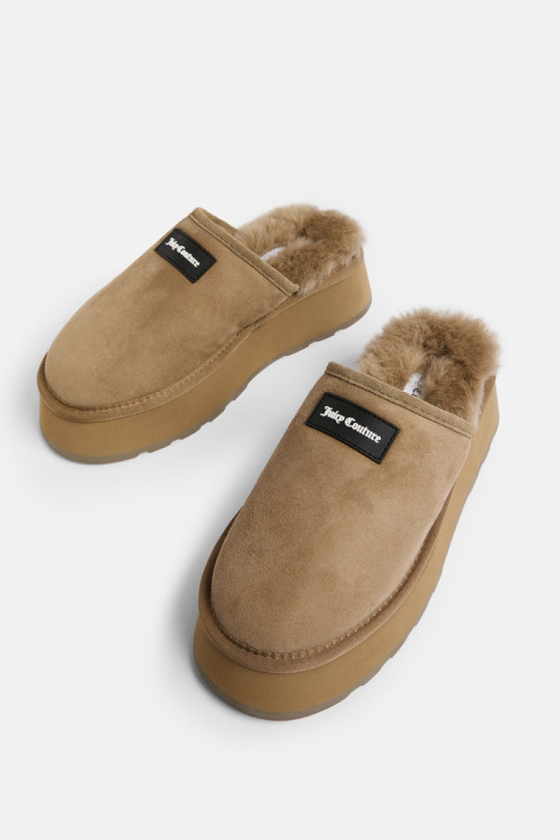 Juicy Couture Sheepskin Shearling Clog Smeđe | JC-SN652188