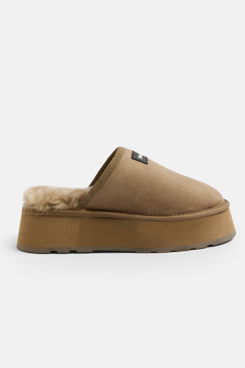 Juicy Couture Sheepskin Shearling Clog Smeđe | JC-SN652188