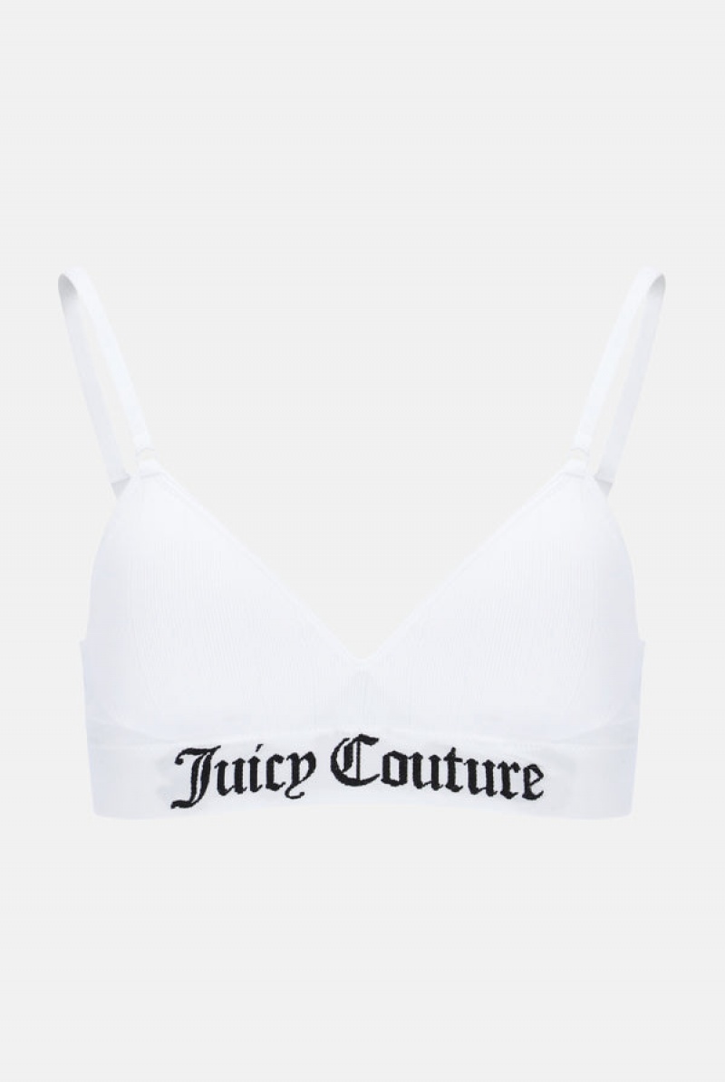 Juicy Couture Single Rib Moulded Bralette Bijele | JC-SN652230