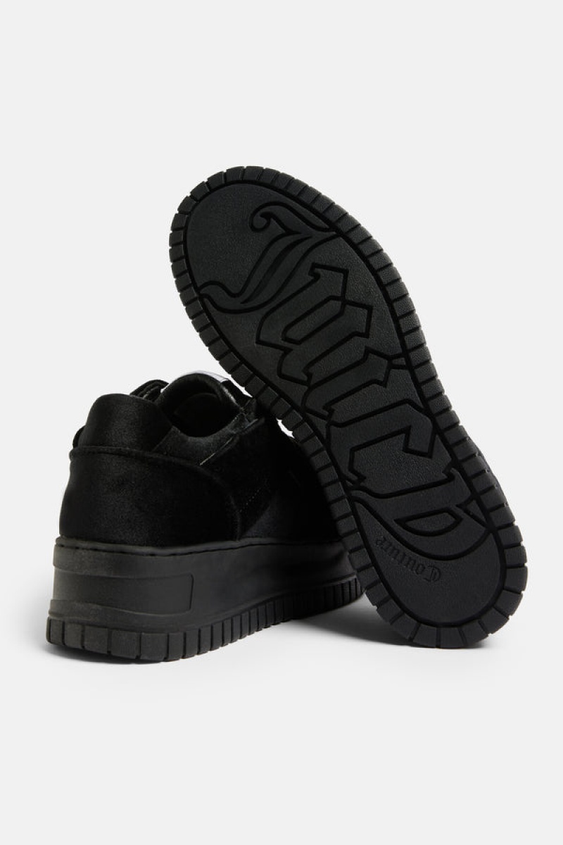 Juicy Couture Stacked Velvet Sneaker Crne | JC-SN652186