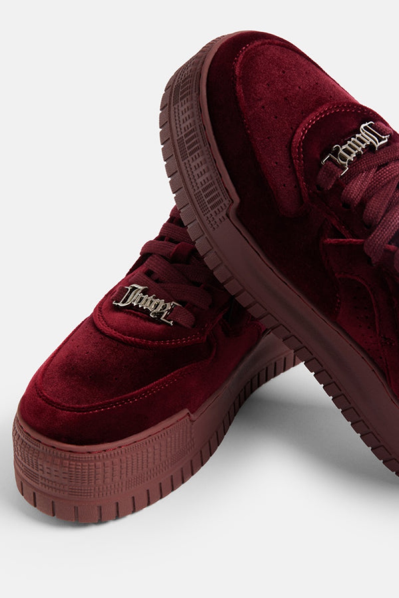 Juicy Couture Stacked Velvet Sneaker Smeđe | JC-SN652184