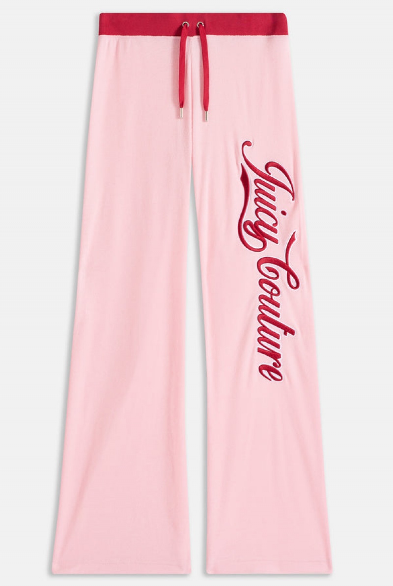 Juicy Couture Towelling Retro Logo Low Rise Flare Pants Roze | JC-SN651949