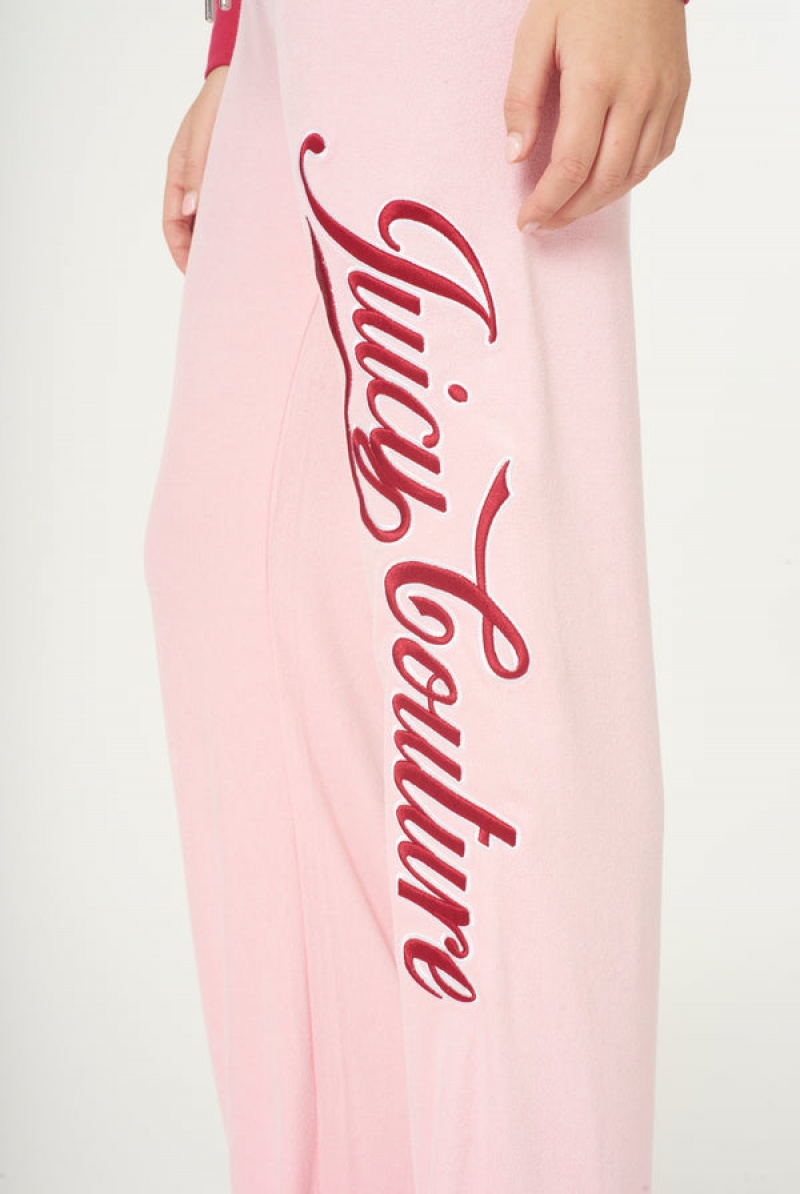 Juicy Couture Towelling Retro Logo Low Rise Flare Pants Roze | JC-SN651949