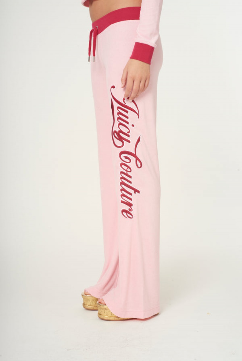 Juicy Couture Towelling Retro Logo Low Rise Flare Pants Roze | JC-SN651949