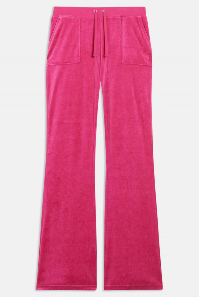 Juicy Couture Ultra Low Rise Bamboo Velour Heritage Pocketed Bottoms Roze | JC-SN652155