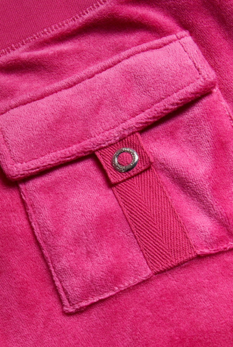 Juicy Couture Ultra Low Rise Bamboo Velour Heritage Pocketed Bottoms Roze | JC-SN652155