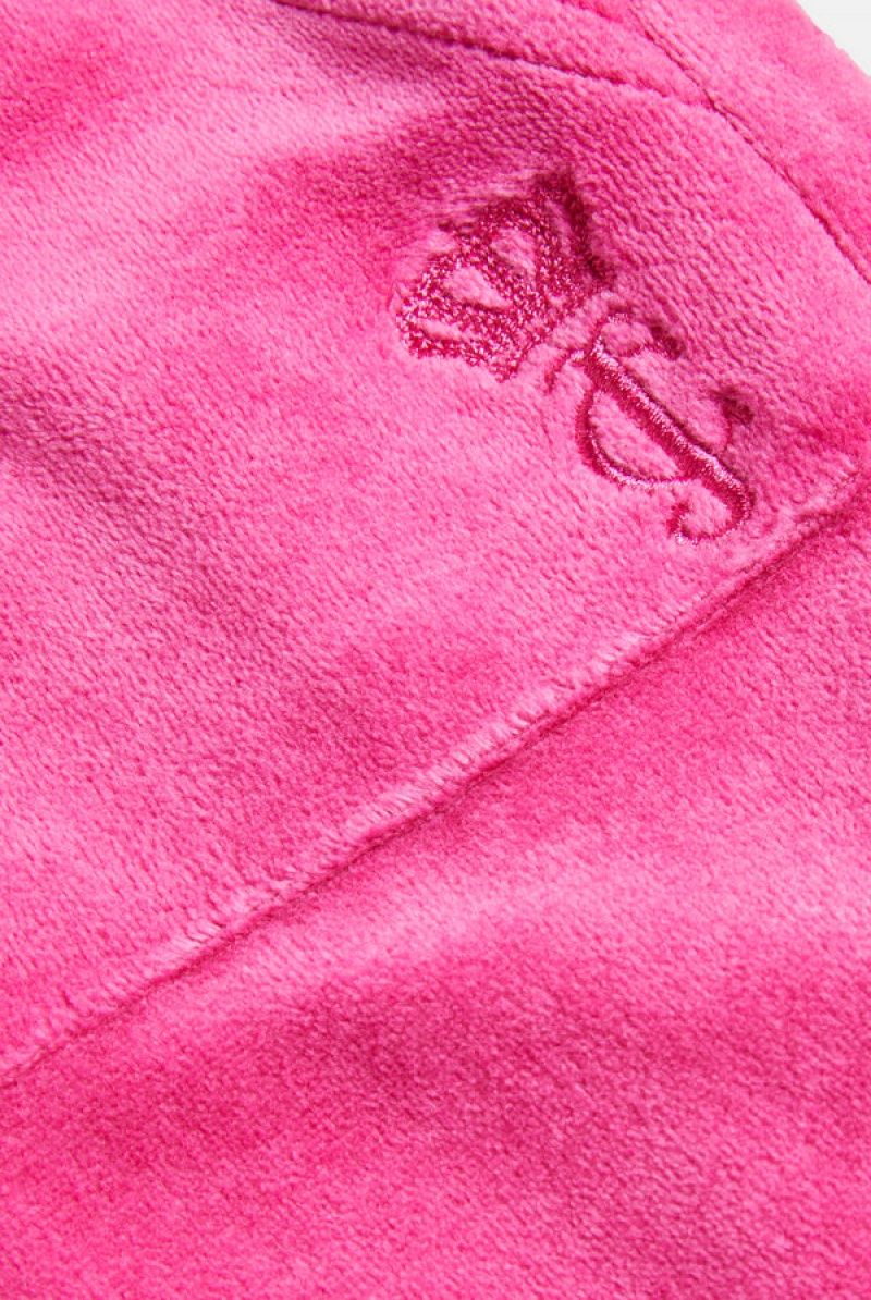 Juicy Couture Ultra Low Rise Bamboo Velour Heritage Pocketed Bottoms Roze | JC-SN652155