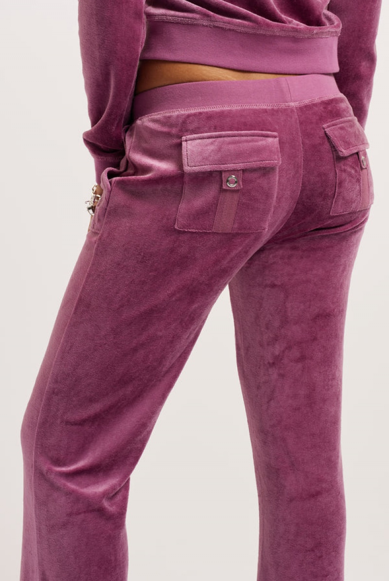 Juicy Couture Ultra Low Rise Bamboo Velour Heritage Pocketed Bottoms Ljubičaste | JC-SN652157