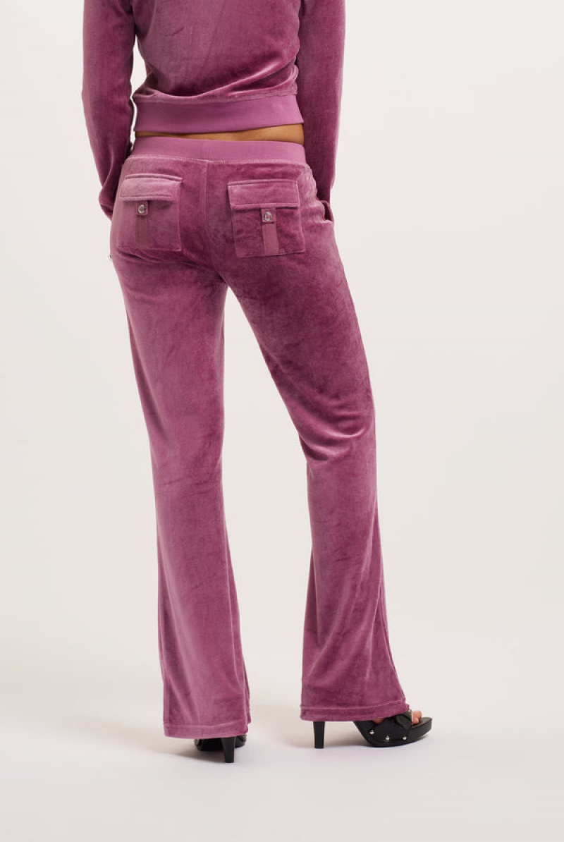 Juicy Couture Ultra Low Rise Bamboo Velour Heritage Pocketed Bottoms Ljubičaste | JC-SN652157