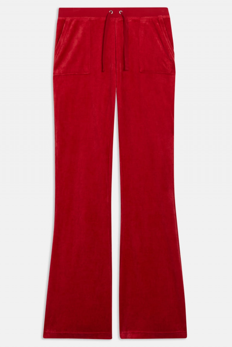 Juicy Couture Ultra Low Rise Bamboo Velour Heritage Pocketed Bottoms Crvene | JC-SN652164