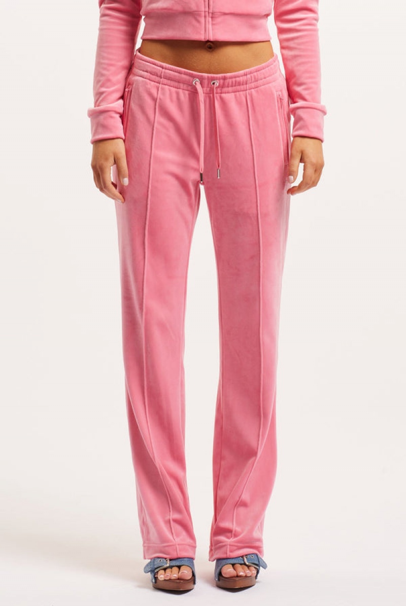 Juicy Couture Velour Diamante Tracksuit Bottom Roze | JC-SN651976