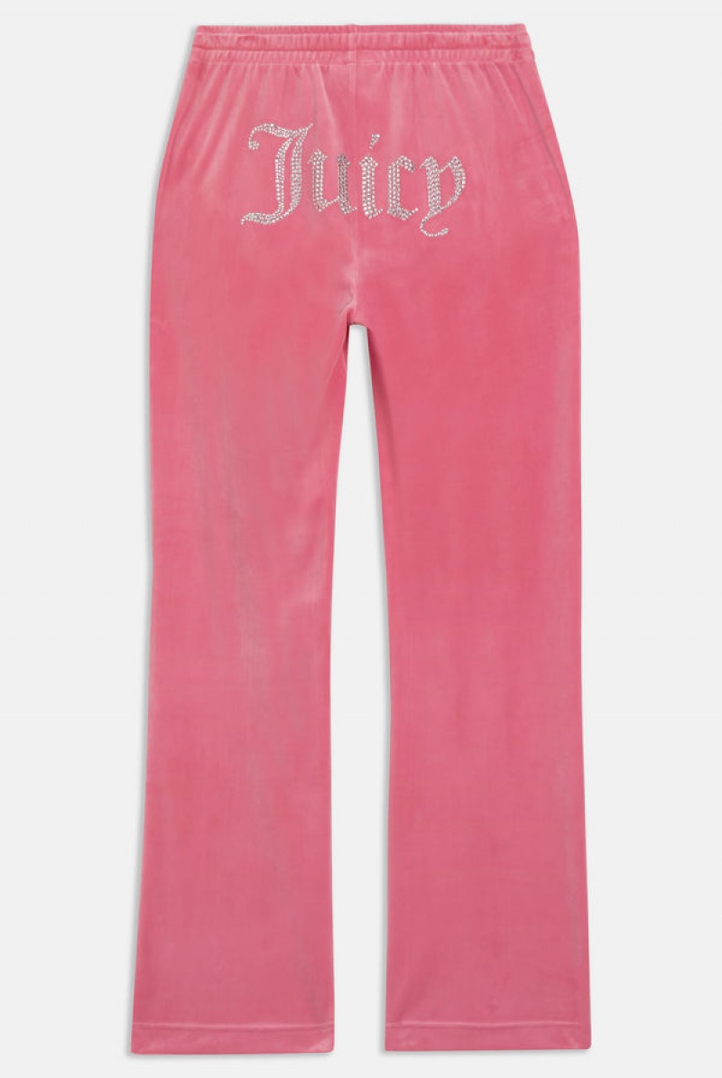 Juicy Couture Velour Diamante Tracksuit Bottom Roze | JC-SN651976