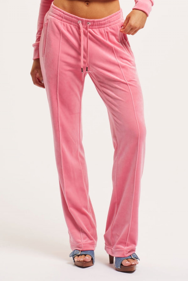 Juicy Couture Velour Diamante Tracksuit Bottom Roze | JC-SN651976