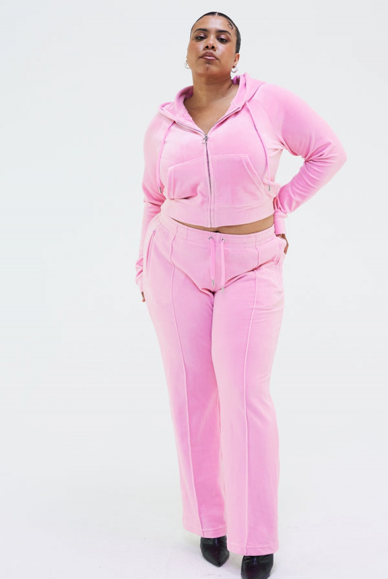 Juicy Couture Velour Diamante Tracksuit Bottom Roze | JC-SN652106