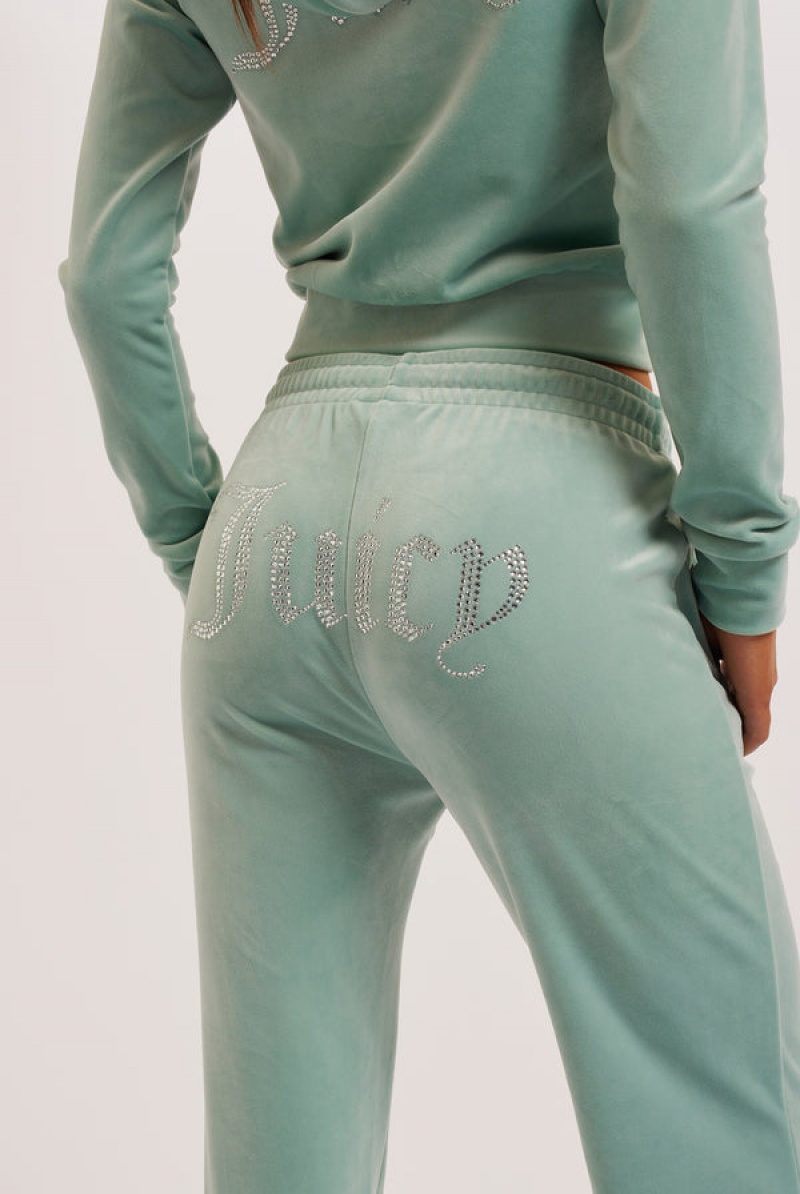 Juicy Couture Velour Diamante Tracksuit Bottom Plave | JC-SN652111