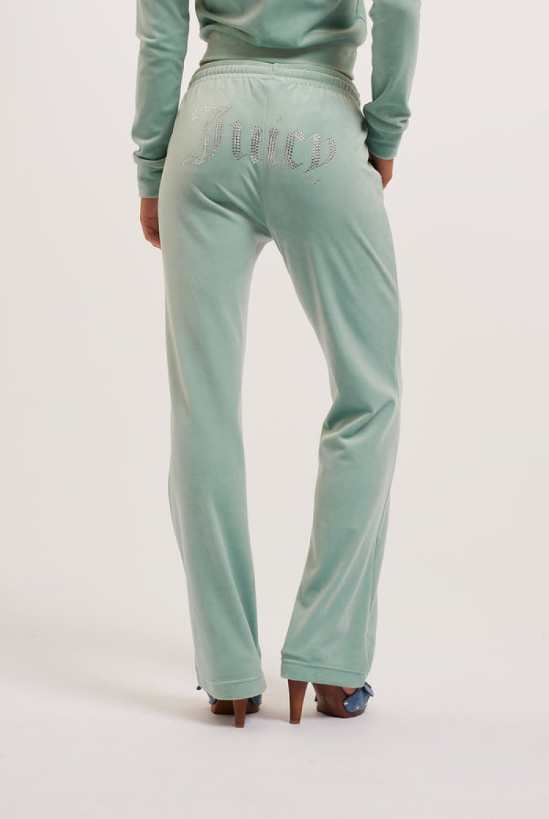 Juicy Couture Velour Diamante Tracksuit Bottom Plave | JC-SN652111