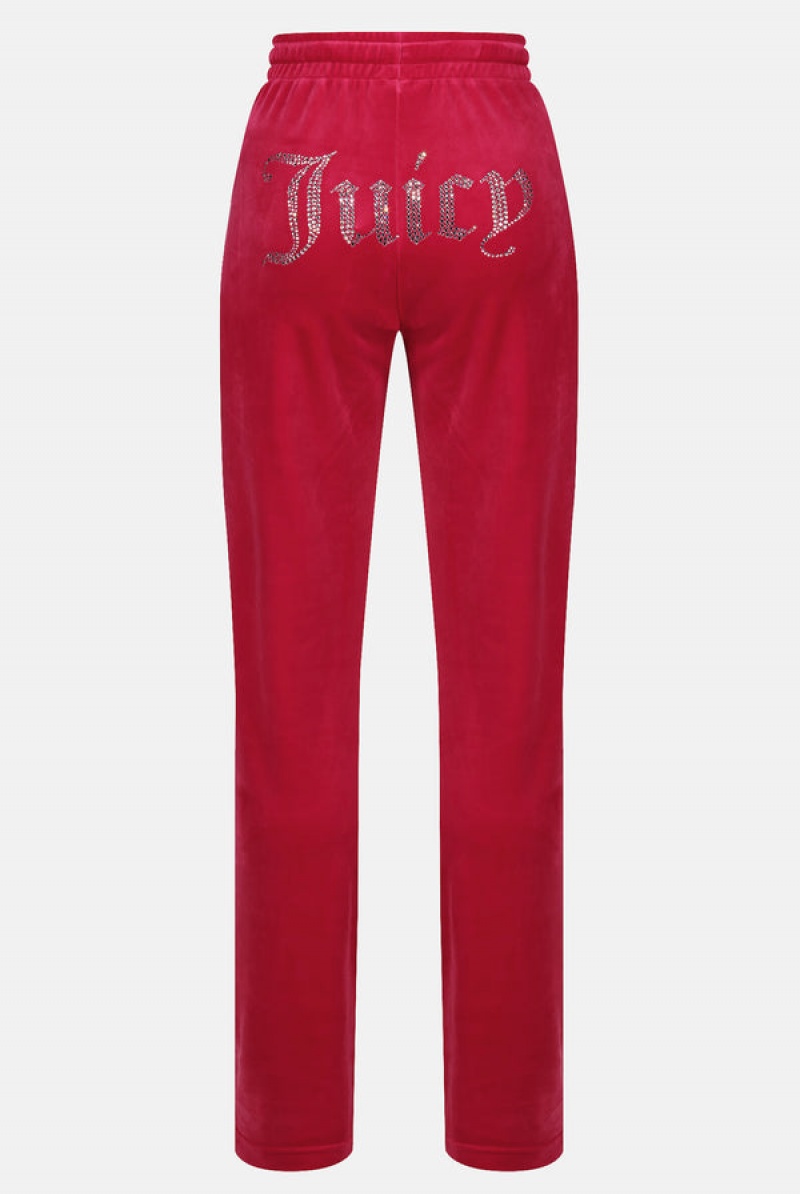 Juicy Couture Velour Diamante Tracksuit Bottom Roze | JC-SN652137