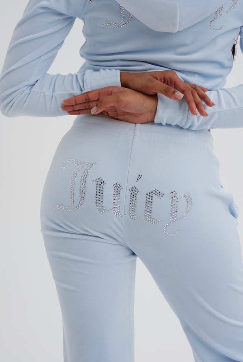 Juicy Couture Velour Diamante Tracksuit Bottom Tirkizne | JC-SN652140